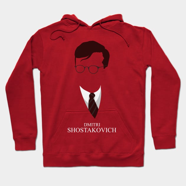 Dmitri Shostakovich - Minimalist Portrait Hoodie by Wahyu Aji Sadewa